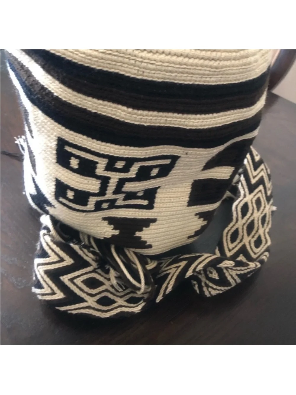 WAYUU Colombian Tribe Black Cream Woven Hobo Bag NWT SARAI WAYUU cross body XL